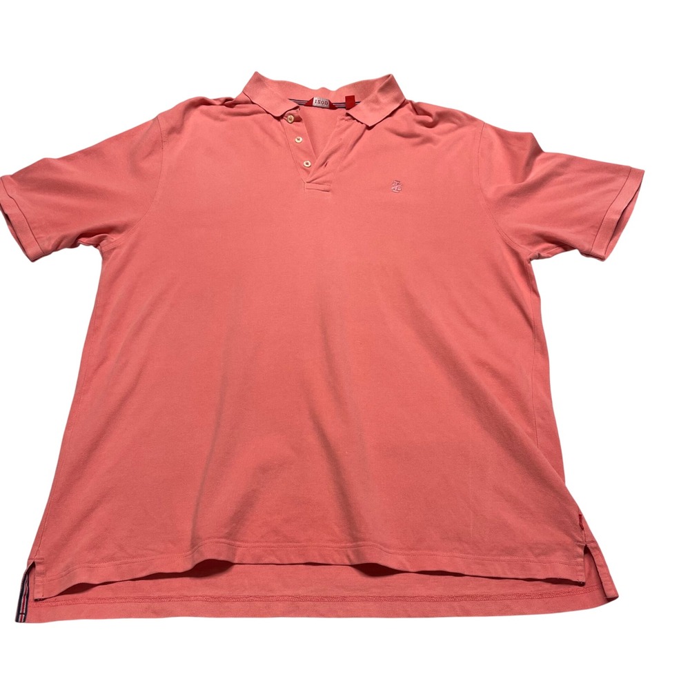 IZOD Mens Polo Shirt XLT Pink Short Sleeve Pique Solid Logo